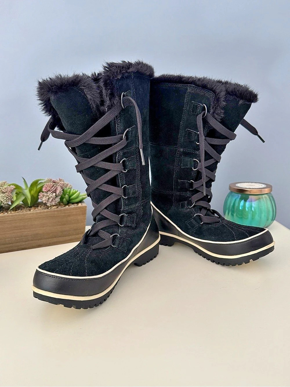 SOREL Tivoli High II Black Waterproof Winter Boots Size 8